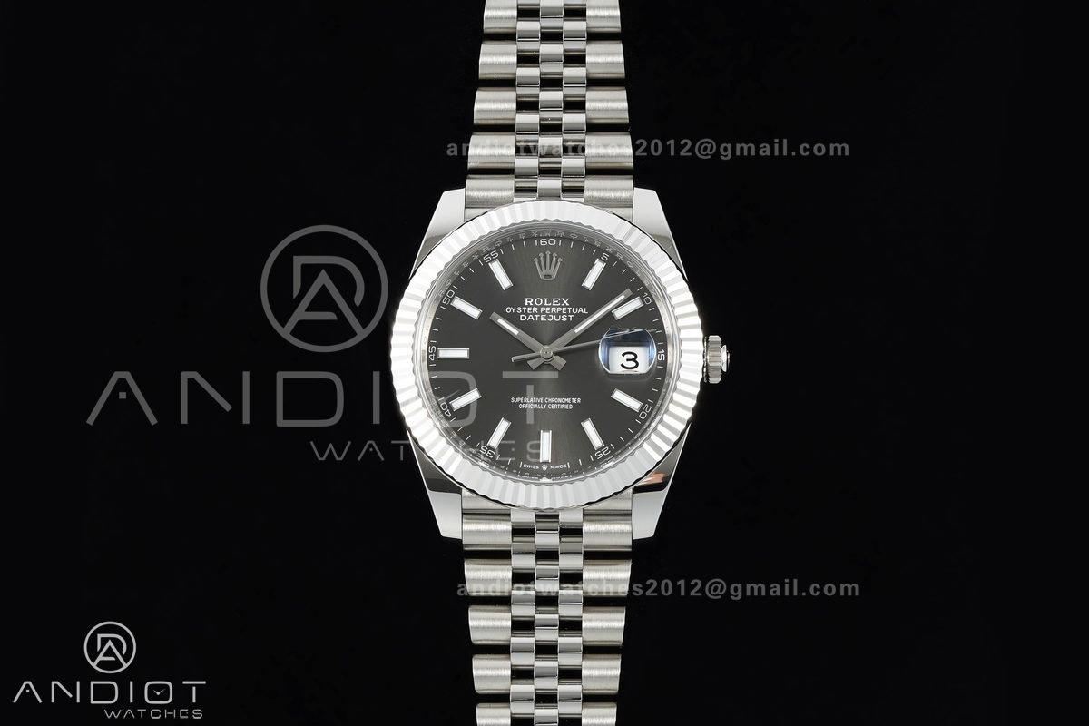 DateJust 41 126334 Clean Plus 1:1 Best Edition Gray Stick Dial on Jubilee Bracelet DD3235